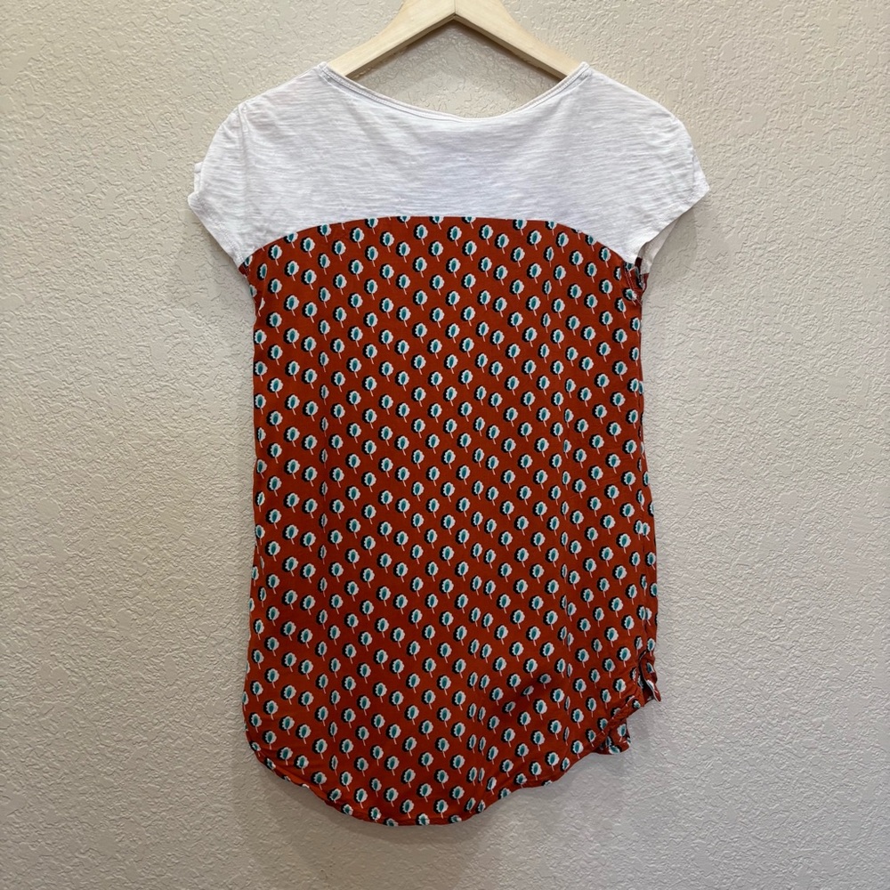 Anthropologie | Meadow Rue Mixed Media Pocket Pattern Drop Tee Size XS Boho - Picture 9 of 12